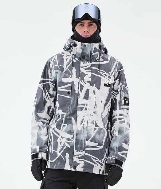 Dope Adept Snowboard Jacket Men Scribble Black