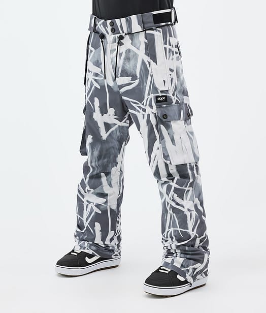 Dope Iconic Snowboard Pants Men Scribble Black