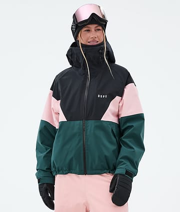 Spartan W Snowboard Jacket Women Sport Black/Soft Pink/Bottle Green
