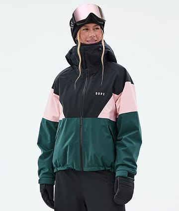 Dope Snow Spartan W Snowboardjacka Dam Sport Black/Soft Pink/Bottle Green