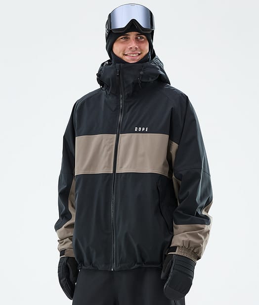 Dope Spartan Snowboard Jacket Men Stripe Black/Walnut