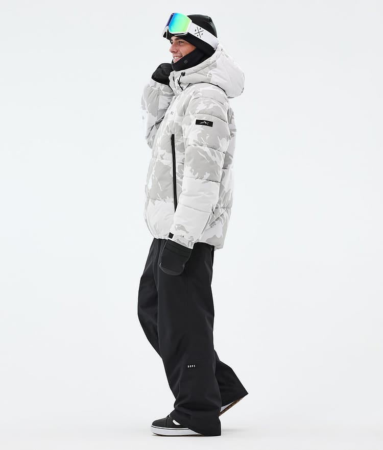 Puffer Full Zip Snowboard Jacket Men Grey Camo, Image 4 of 9
