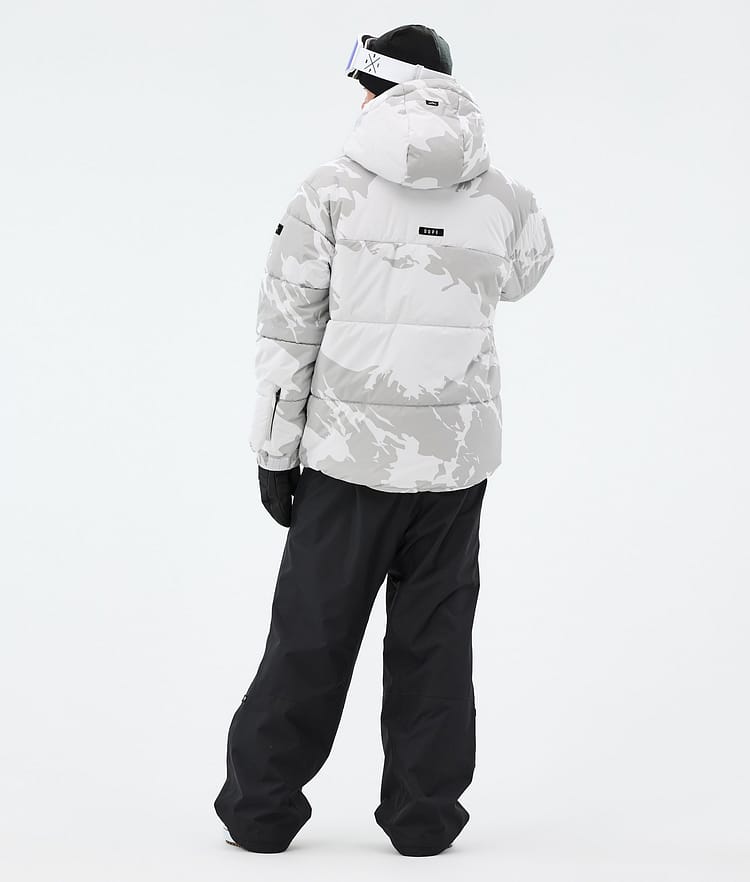 Puffer Full Zip Snowboard Jacket Men Grey Camo, Image 5 of 9