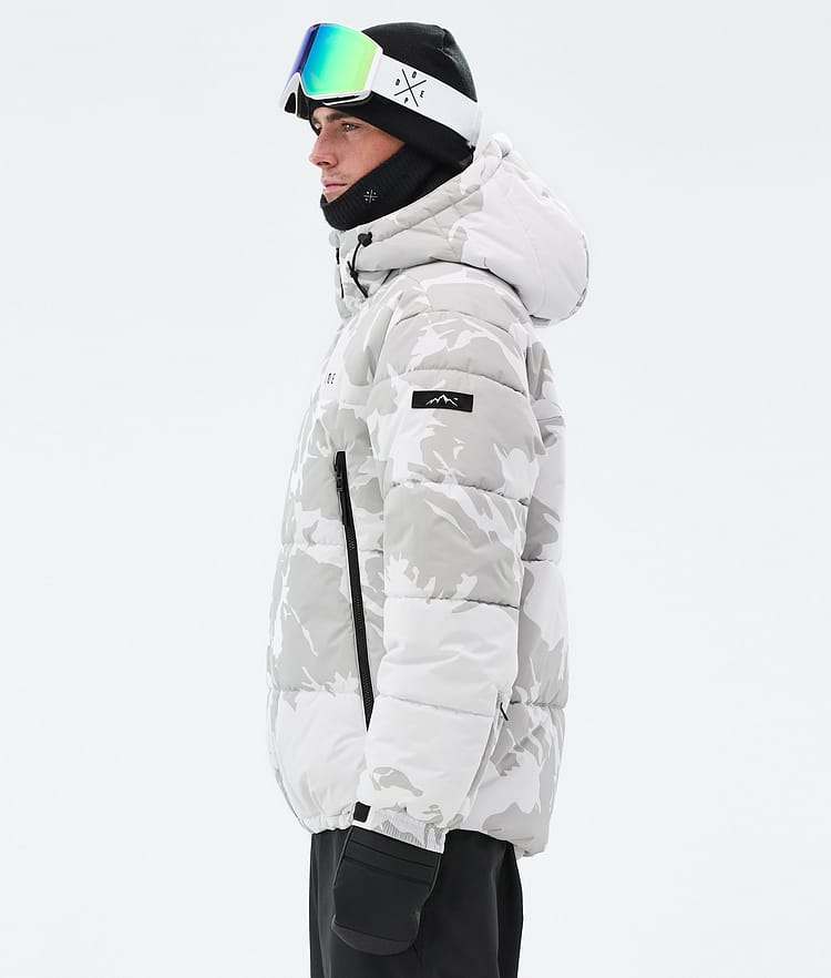 Puffer Full Zip Snowboard Jacket Men Grey Camo, Image 6 of 9