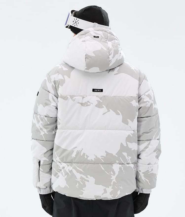 Puffer Full Zip Snowboard Jacket Men Grey Camo, Image 7 of 9
