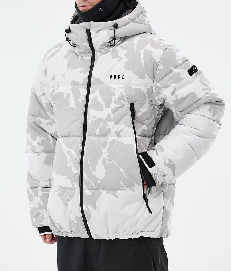 Puffer Full Zip Snowboard Jacket Men Grey Camo, Image 8 of 9