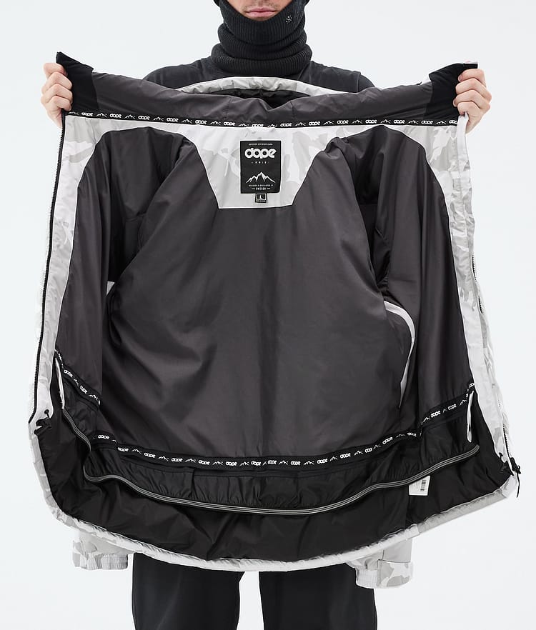 Puffer Full Zip Snowboard Jacket Men Grey Camo, Image 9 of 9