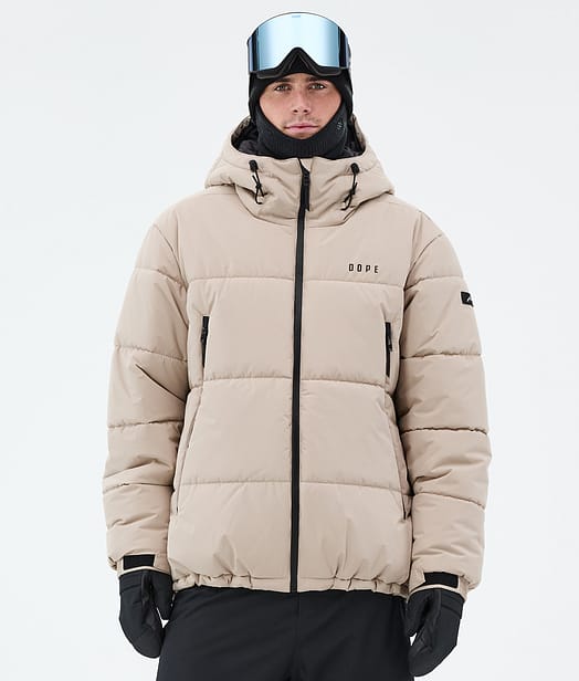Dope Puffer Full Zip Snowboard Jacket Men Sand