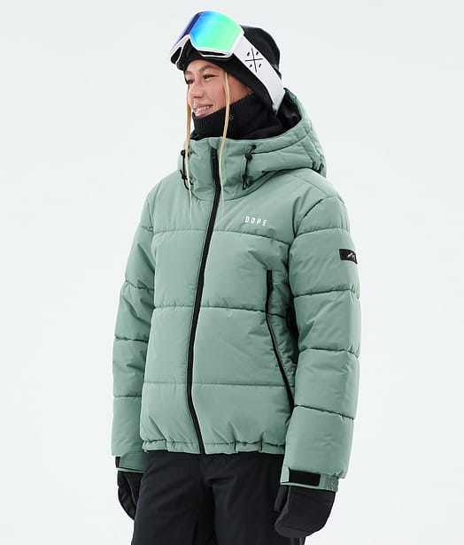 Dope Puffer W Full Zip Snowboard Jacket Women Faded Green