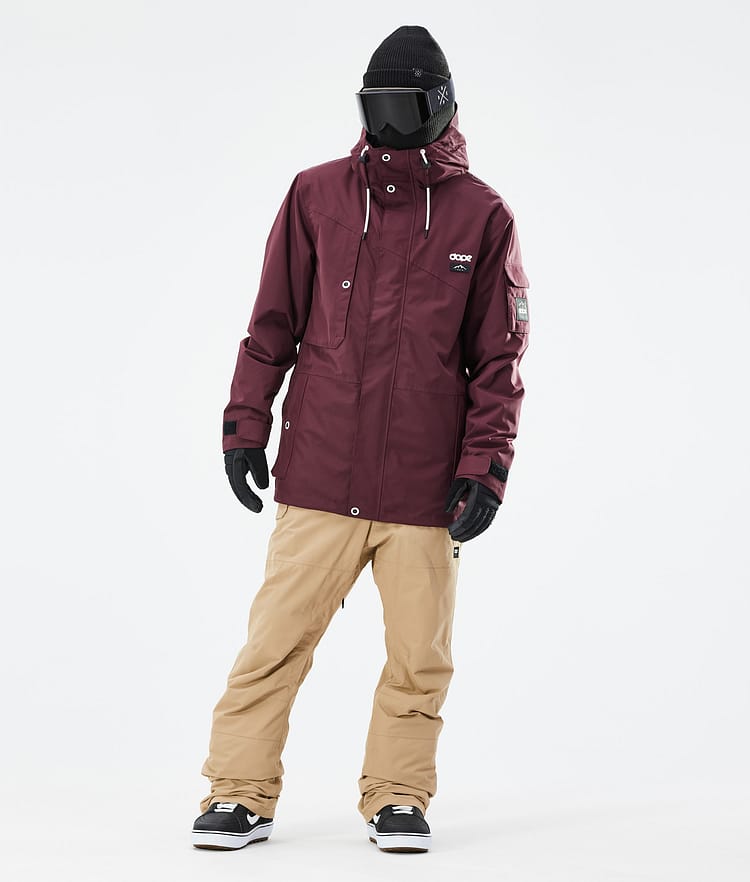 Adept 2021 Kurtka Snowboardowa Mężczyźni Burgundy, Zdjęcie 4 z 11