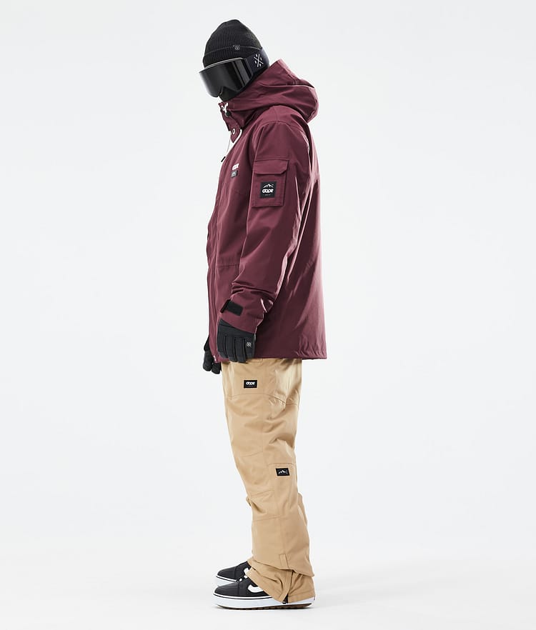 Adept 2021 Kurtka Snowboardowa Mężczyźni Burgundy, Zdjęcie 5 z 11