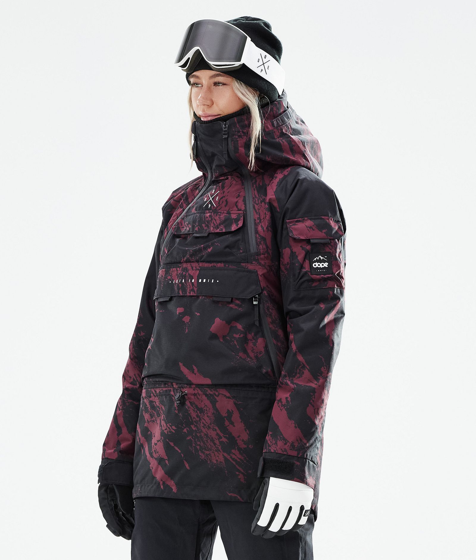 Akin W 2021 Kurtka Snowboardowa Kobiety Paint Burgundy, Zdjęcie 1 z 11