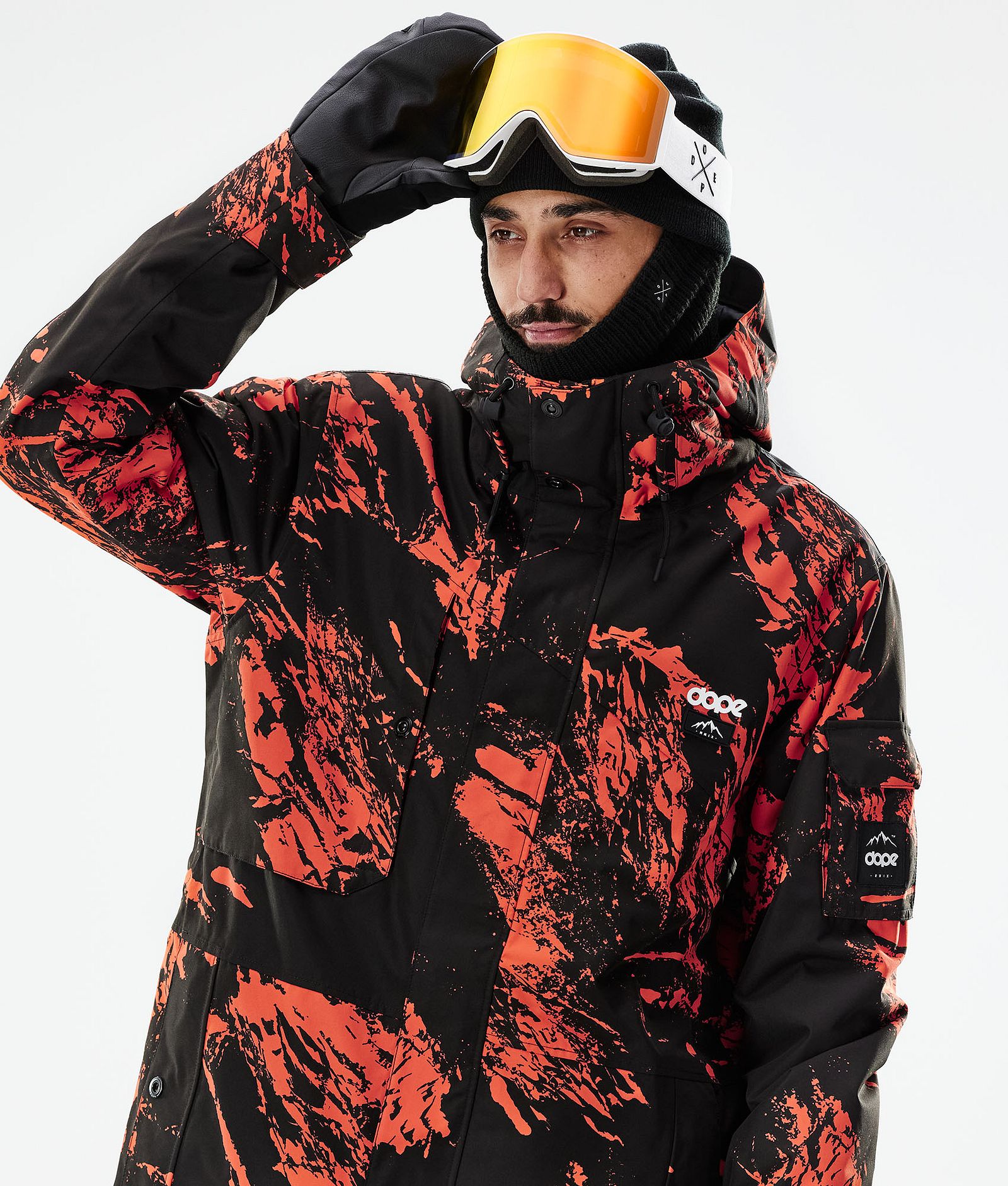 Adept 2021 Kurtka Snowboardowa Mężczyźni Paint Orange, Zdjęcie 2 z 11