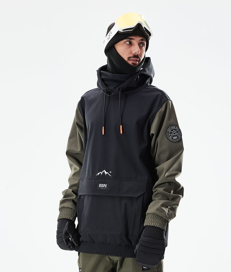 Wylie Kurtka Snowboardowa Mężczyźni Patch Black/Olive Green, Zdjęcie 1 z 10