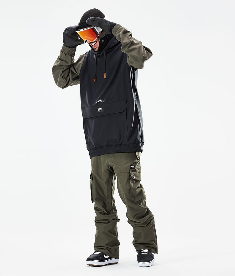 Wylie Kurtka Snowboardowa Mężczyźni Patch Black/Olive Green, Zdjęcie 4 z 10