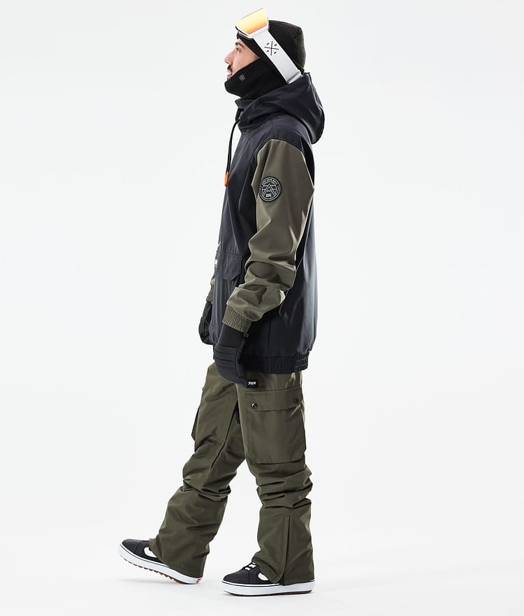 Wylie Kurtka Snowboardowa Mężczyźni Patch Black/Olive Green, Zdjęcie 5 z 10