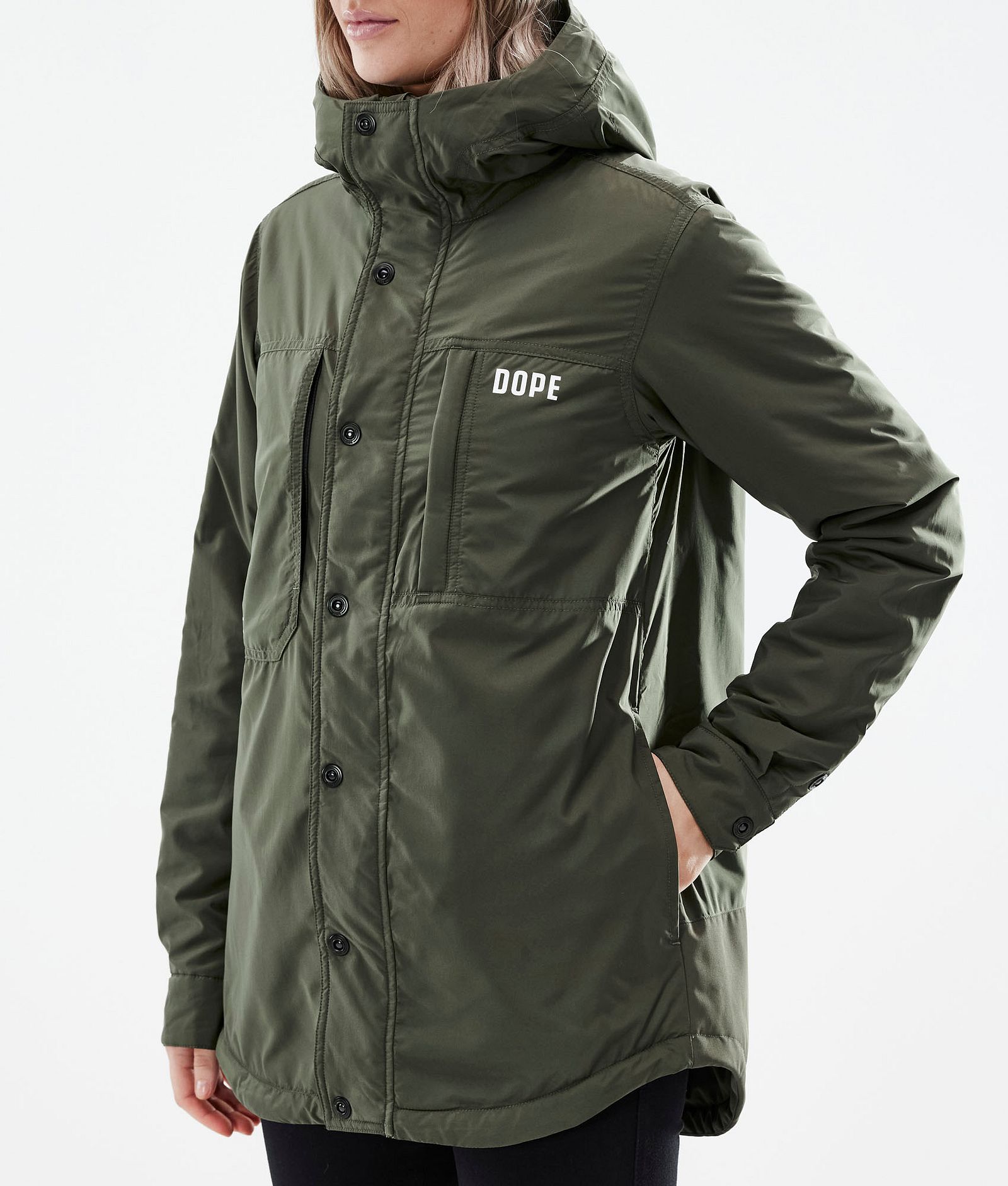 Insulated W Midlayer Jas Outdoor Dames Olive Green, Afbeelding 7 van 10