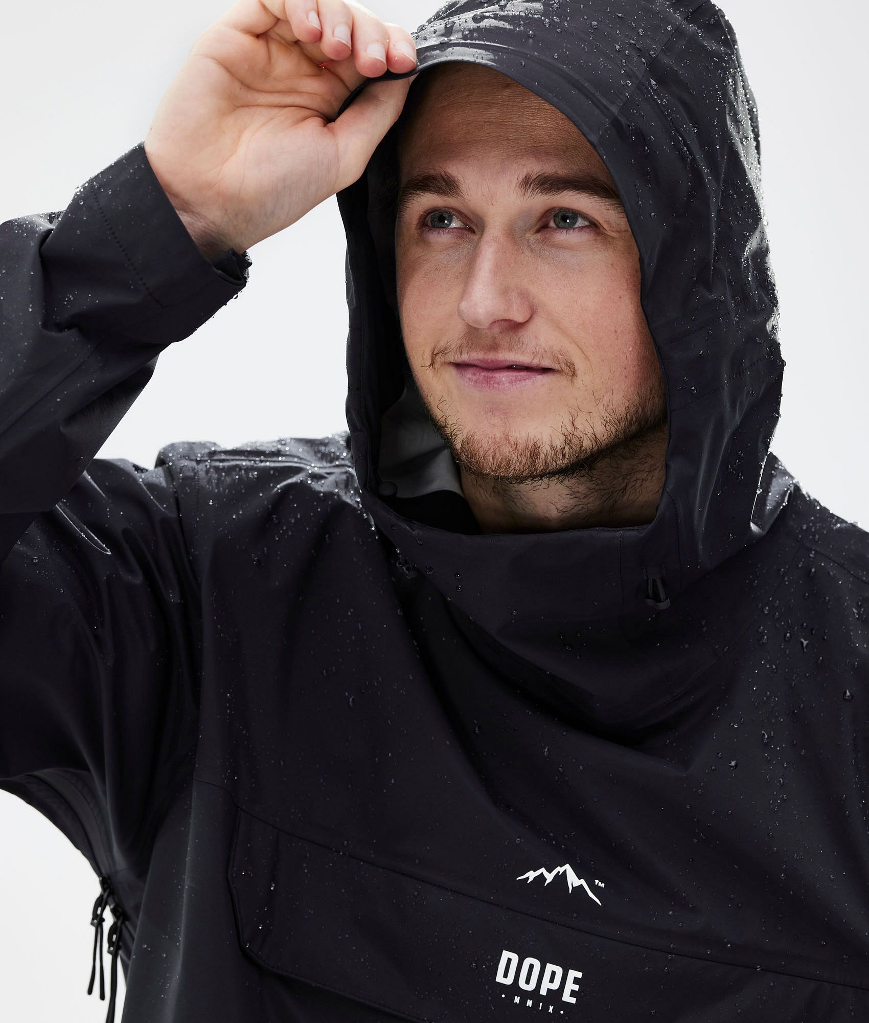 Black hooded shops rain mac