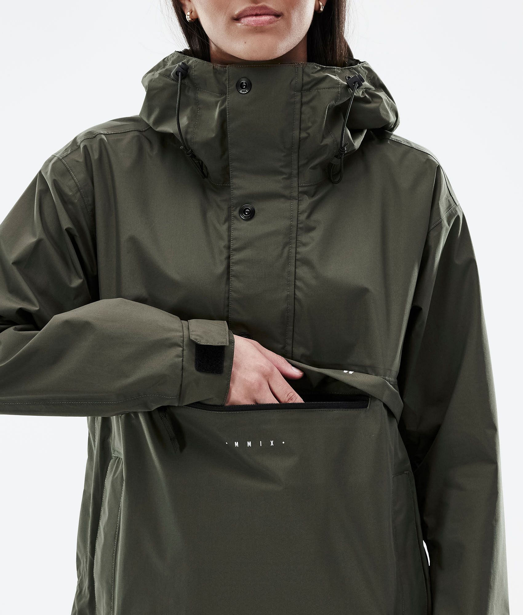 Olive green hooded jacket women's best sale