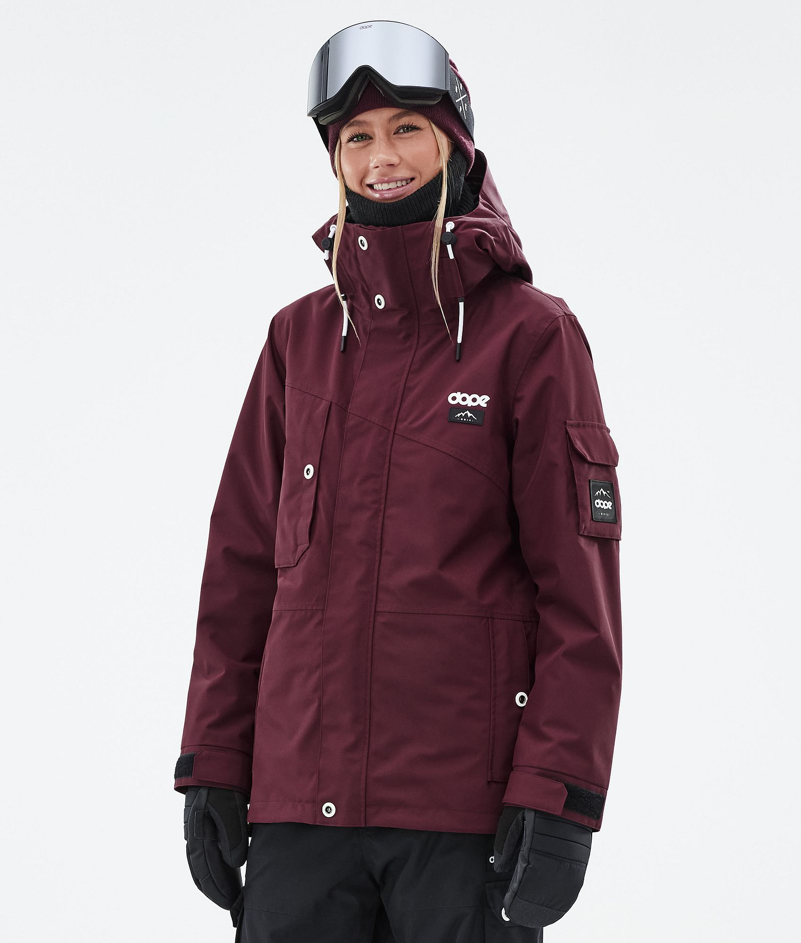 Adept W Snowboardjakke Dame Burgundy Renewed, Bilde 1 av 10