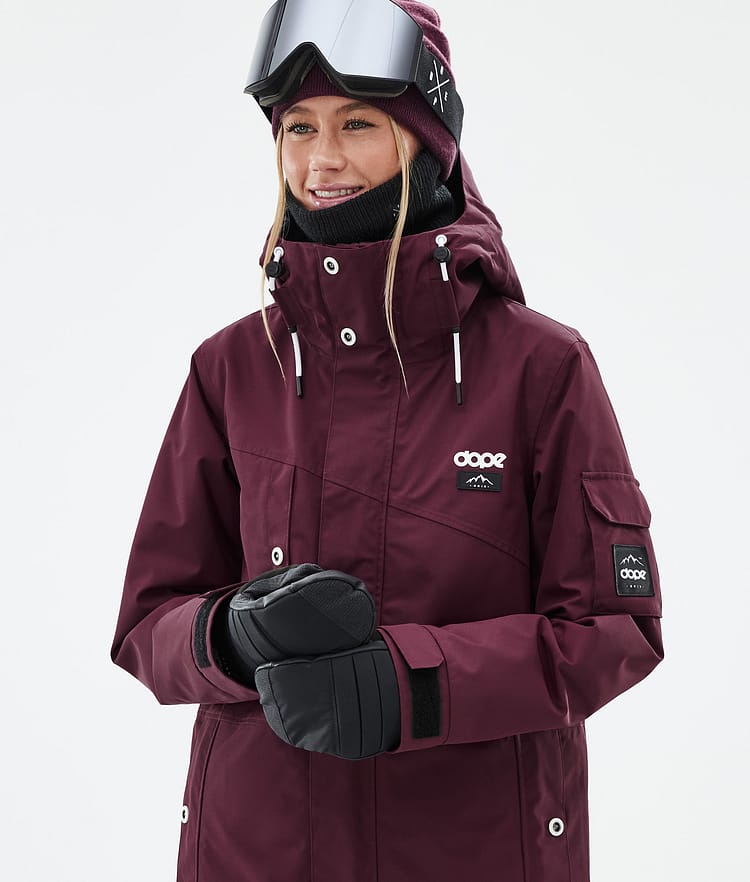 Adept W Snowboardjakke Dame Burgundy Renewed, Bilde 2 av 10