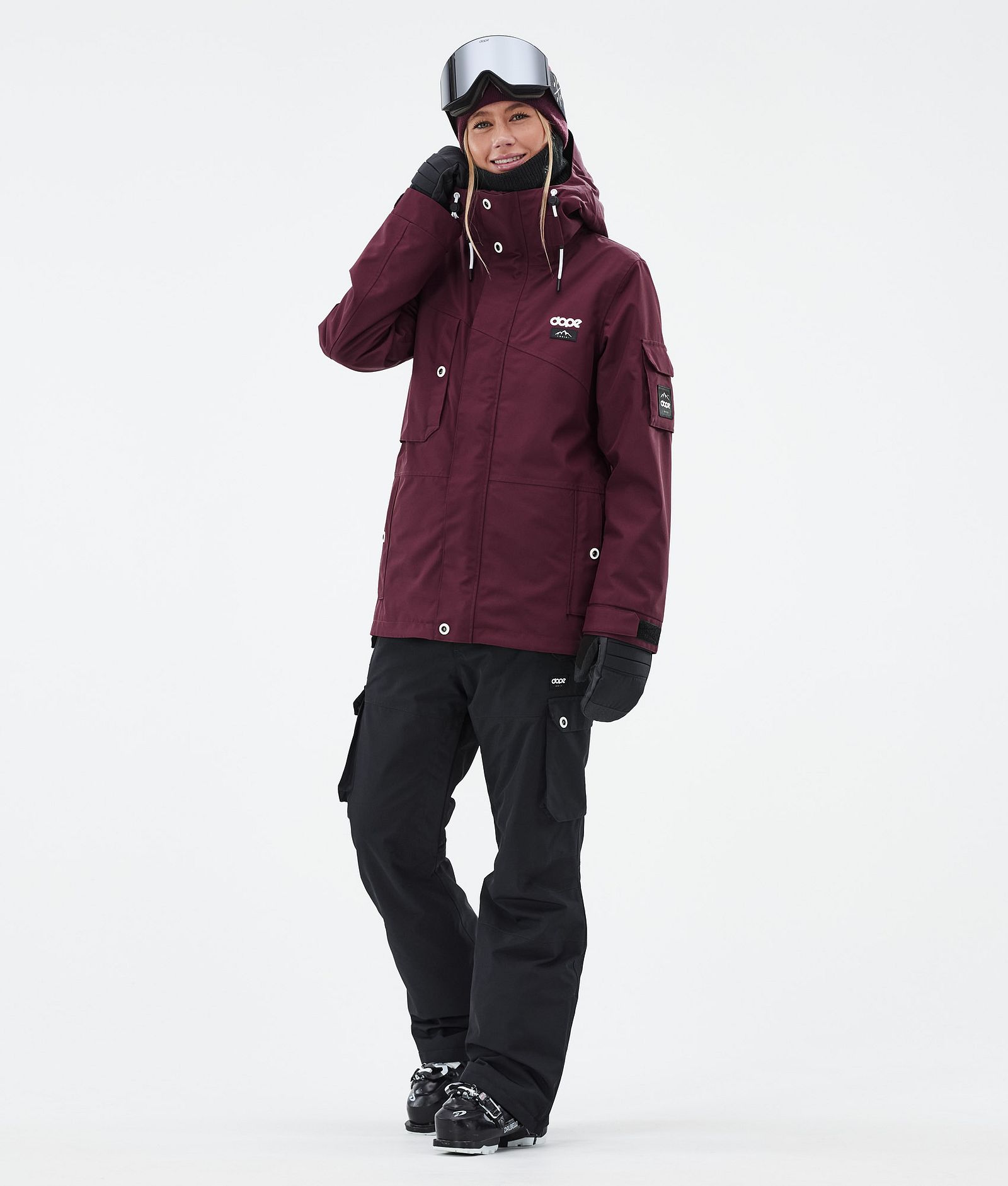 Adept W Skijacke Damen Burgundy, Bild 3 von 10