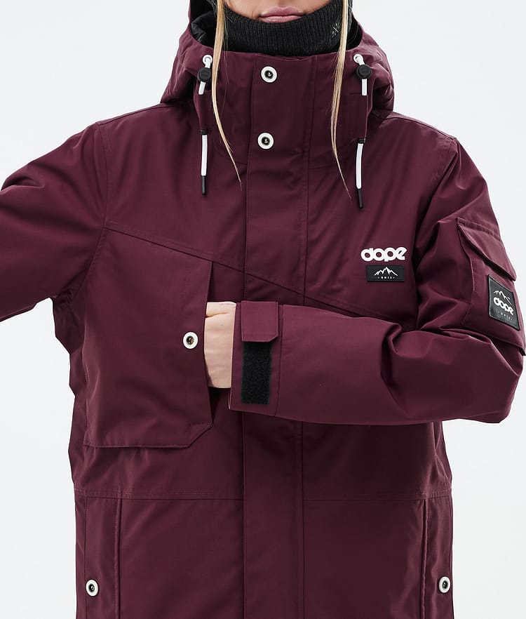 Adept W Snowboardjakke Dame Burgundy Renewed, Bilde 9 av 10