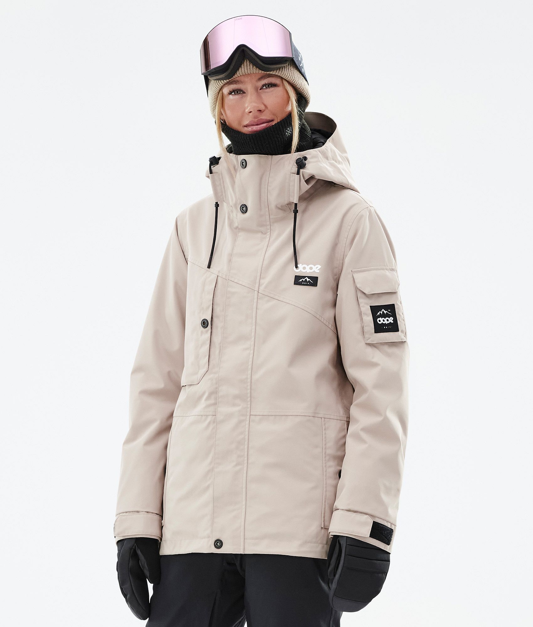 Women's Navy Ski Jacket with Detachable Hood - Day Furs