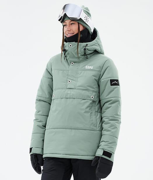 Puffer W Skijacke Damen Faded Green