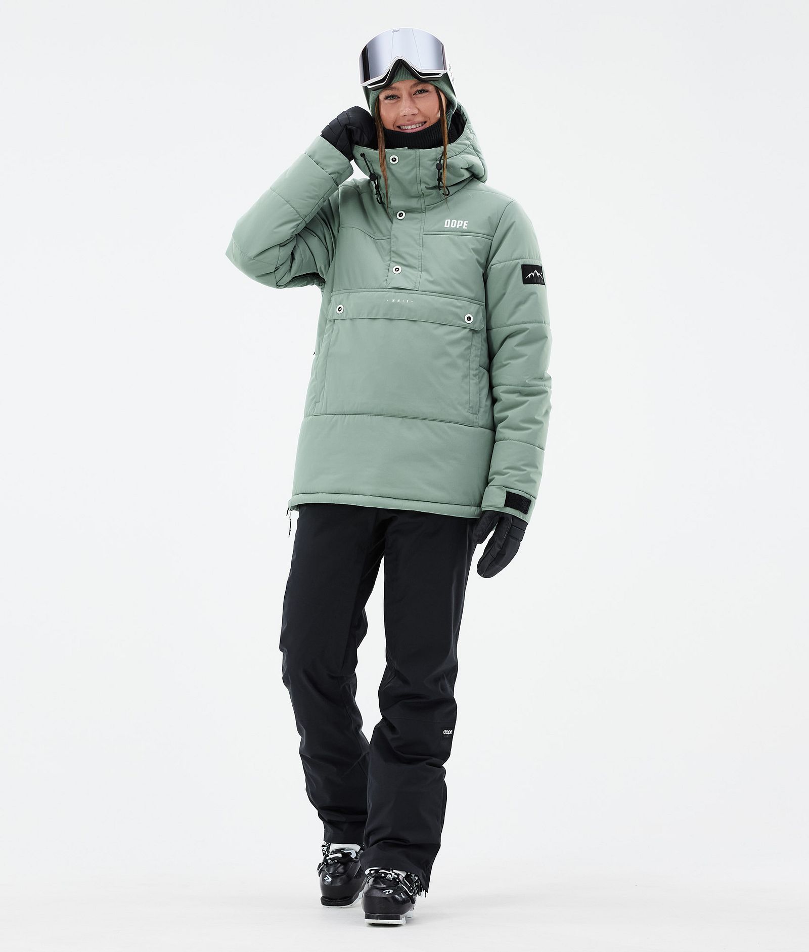 Puffer W Skijacke Damen Faded Green, Bild 2 von 8