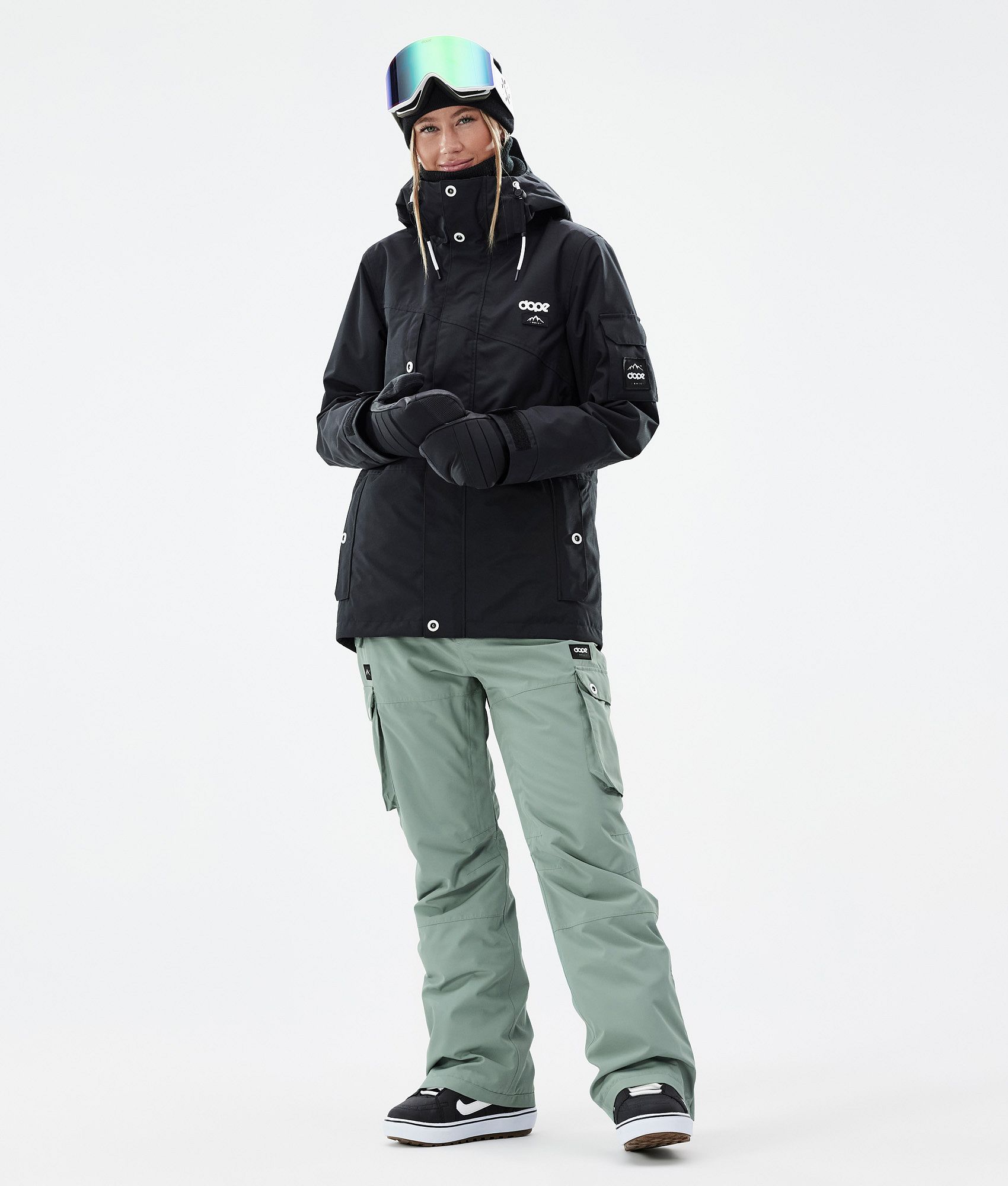 Dope Iconic W Pantalon de Snowboard Femme Faded Green