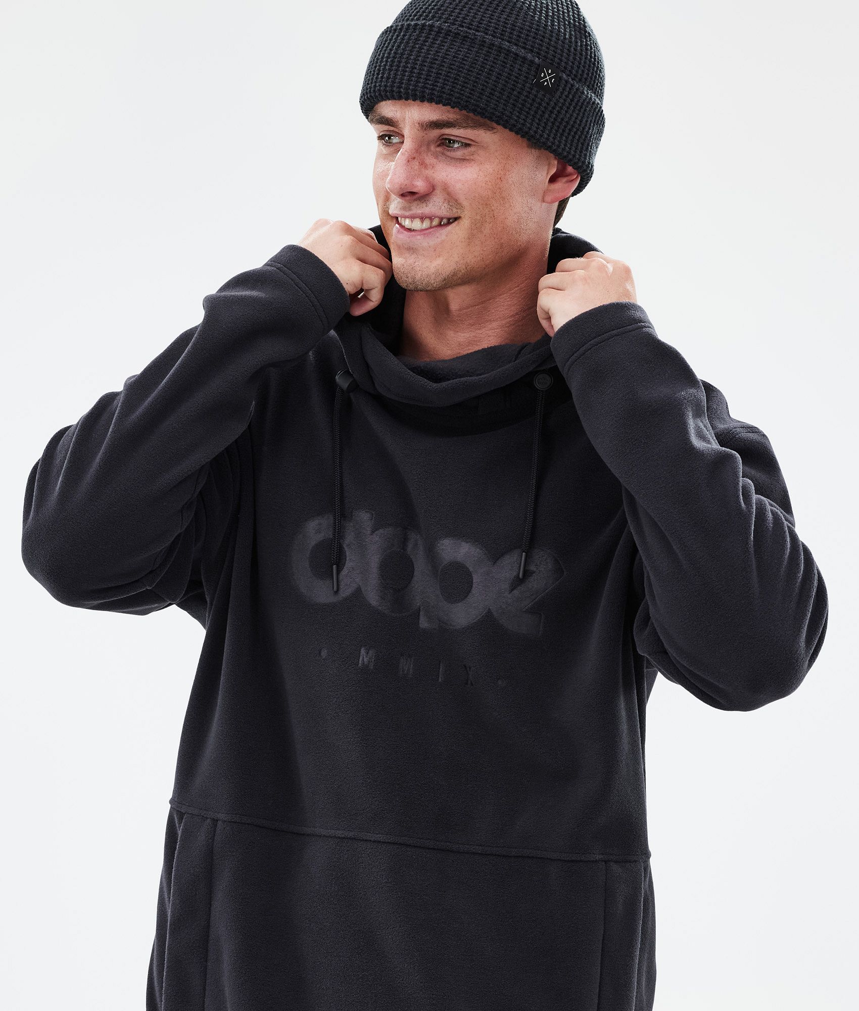 Fleece black hoodie online