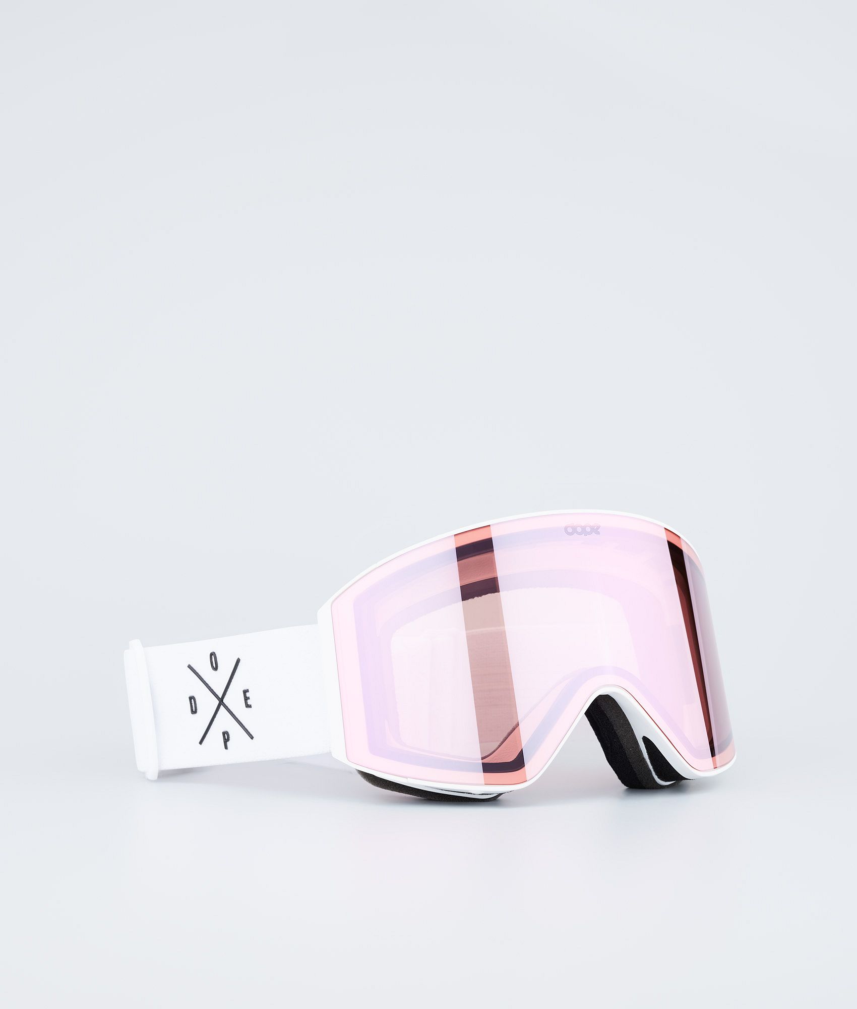Dope Sight Ski Goggles White W/White Pink Mirror | Dopesnow CA