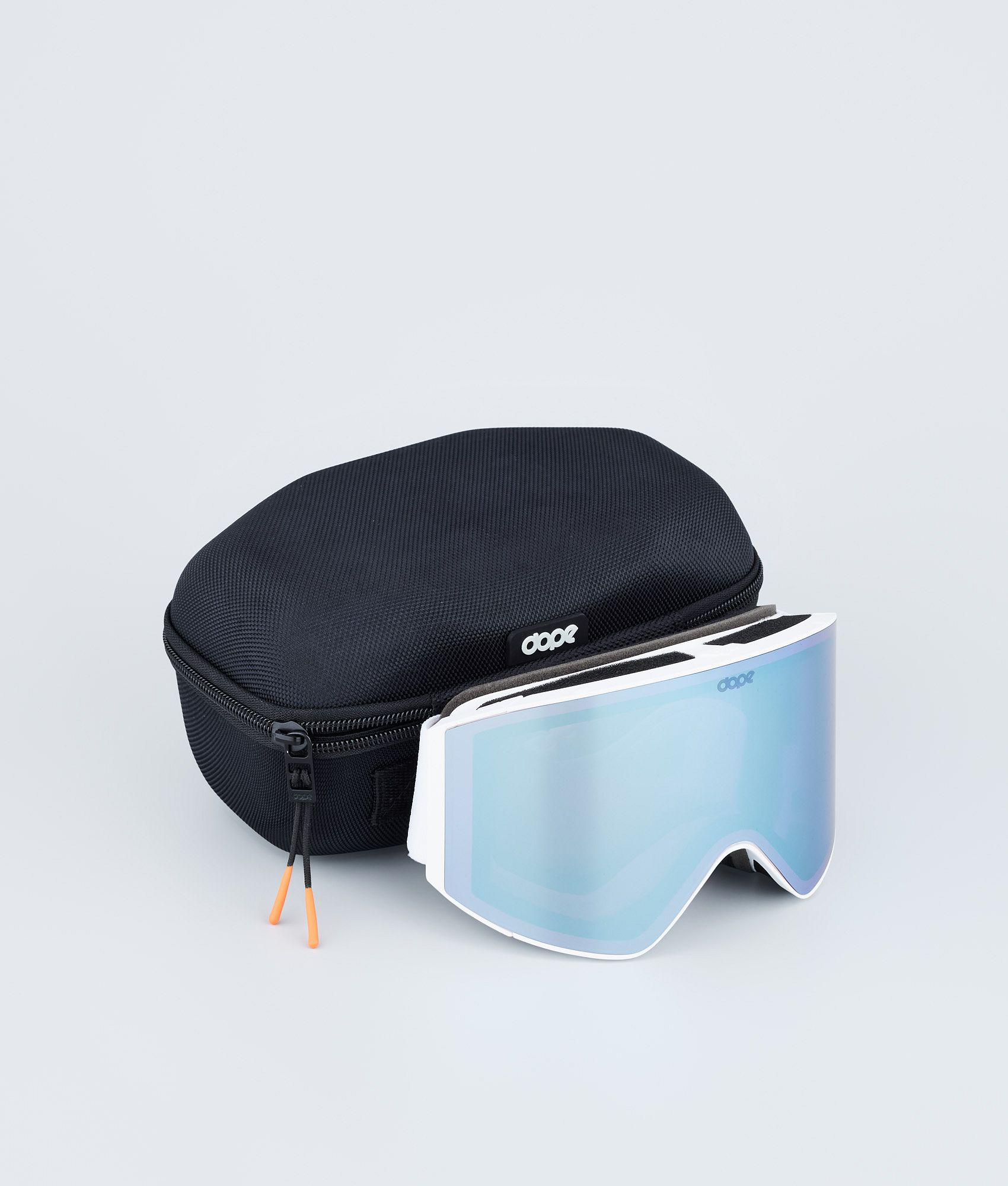 Dope Sight Ski Goggles White W/White Blue Mirror | Dopesnow.com