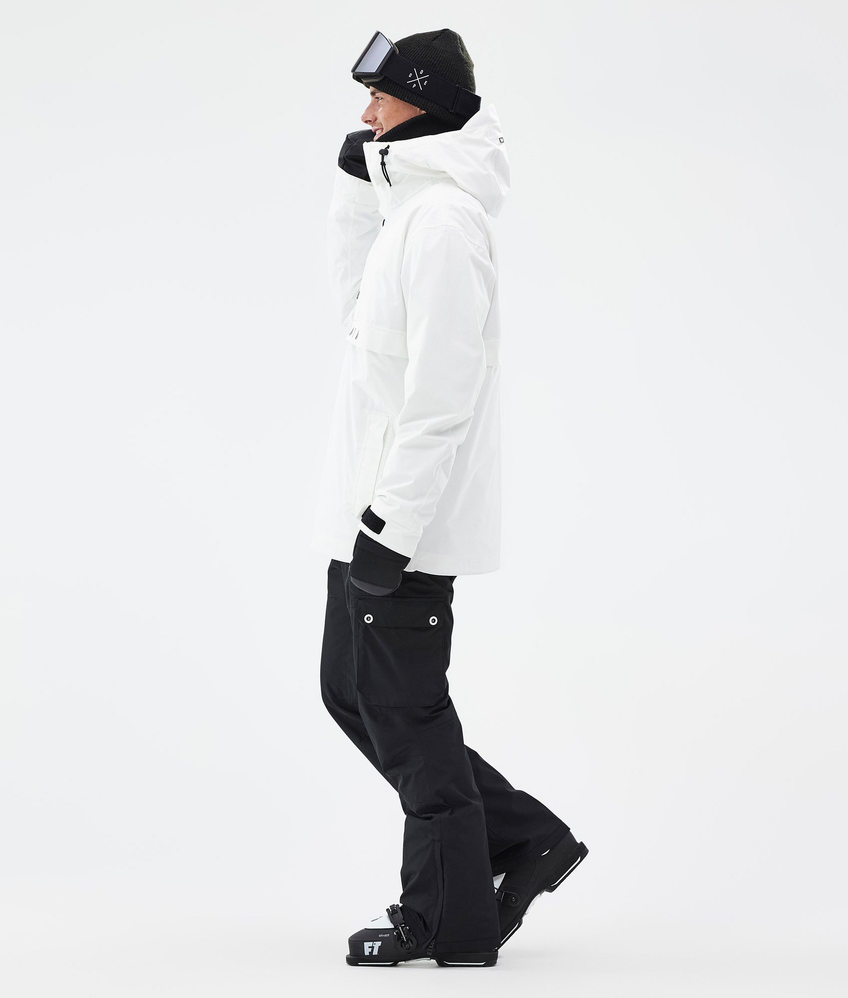 Black and white online ski coat