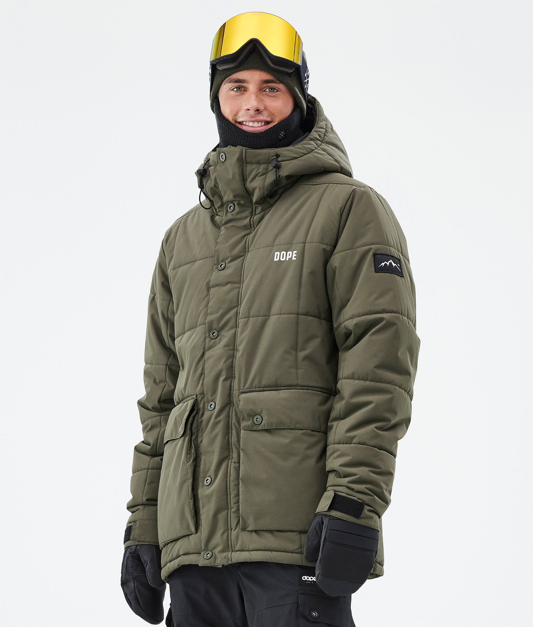 Men's down puffer sale jacket with fleece bib