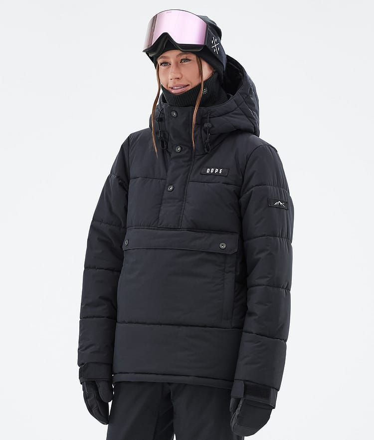 Puffer W Snowboardjakke Dame Black, Bilde 1 av 8