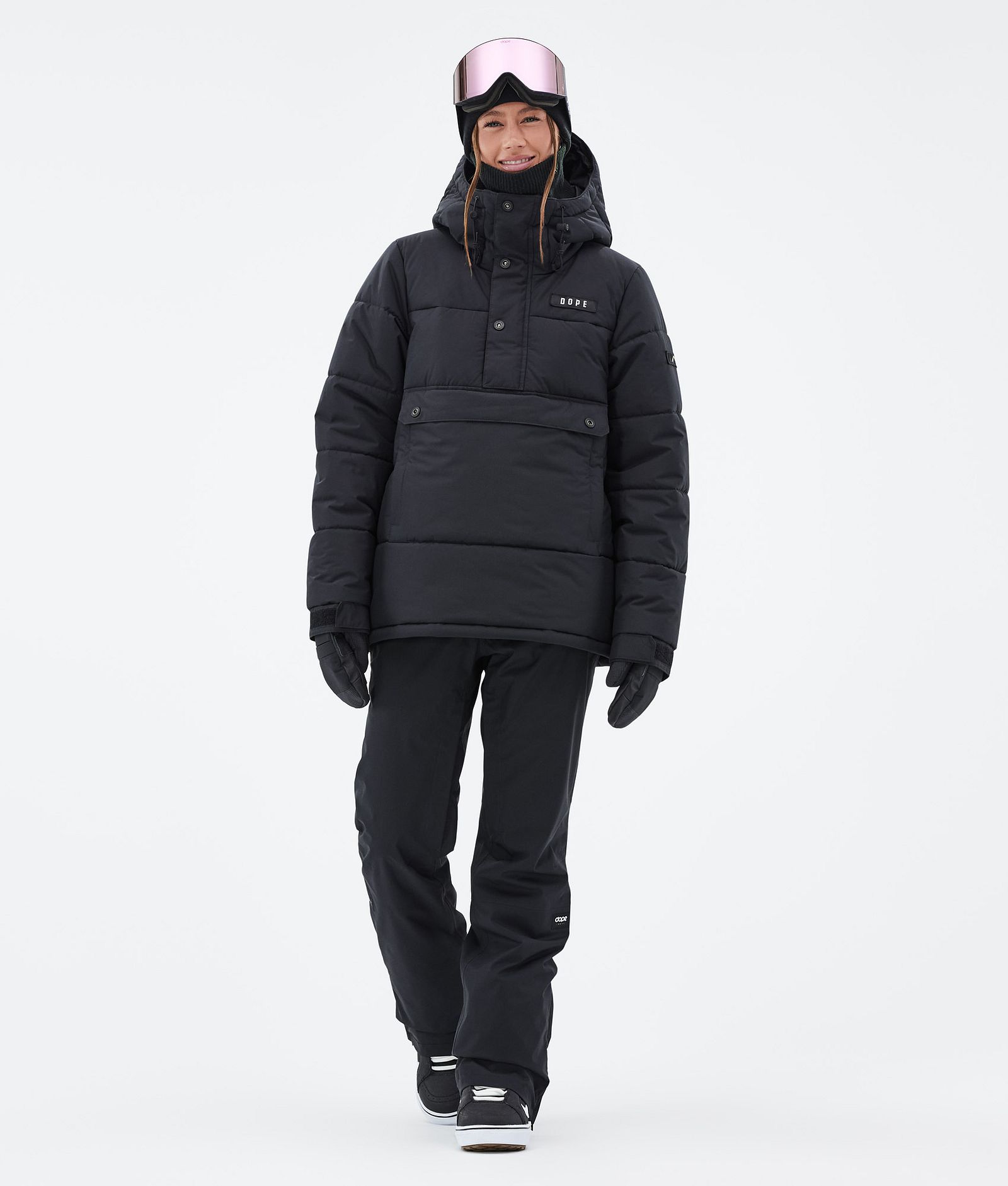 Puffer W Snowboardjakke Dame Black, Billede 2 af 8