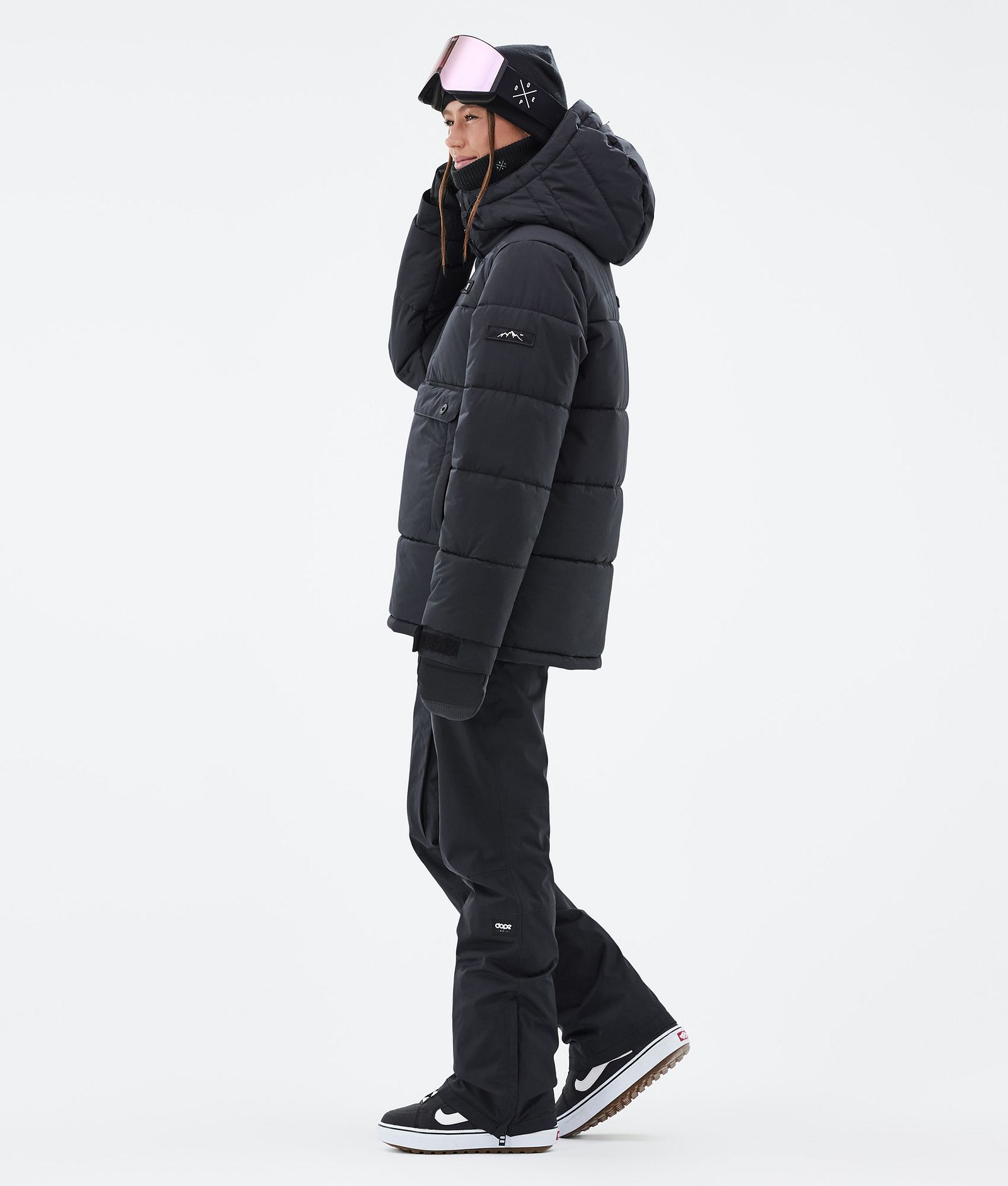 Puffer W Snowboardjakke Dame Black, Billede 3 af 8