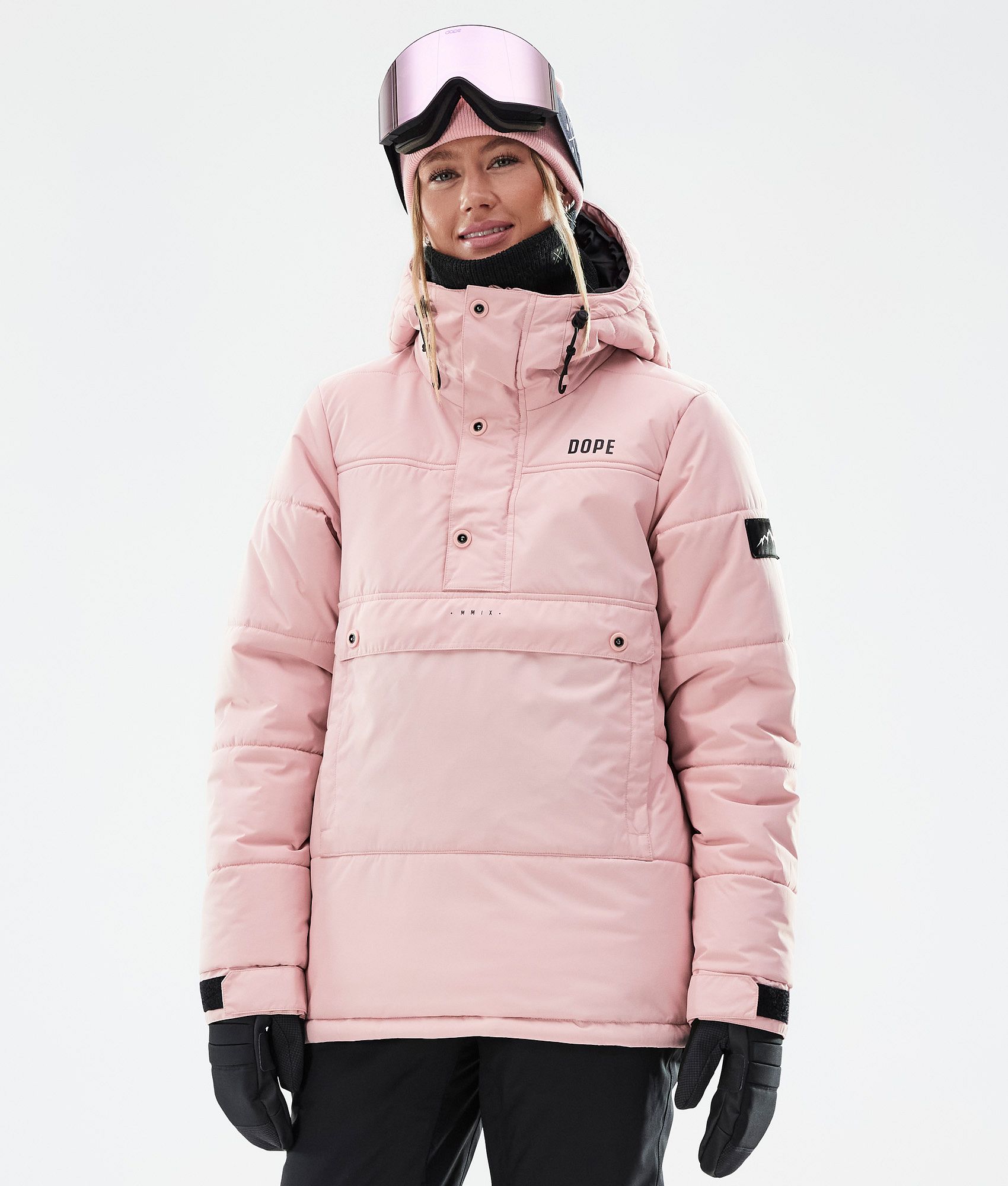 Pink ski clearance jacket fur hood