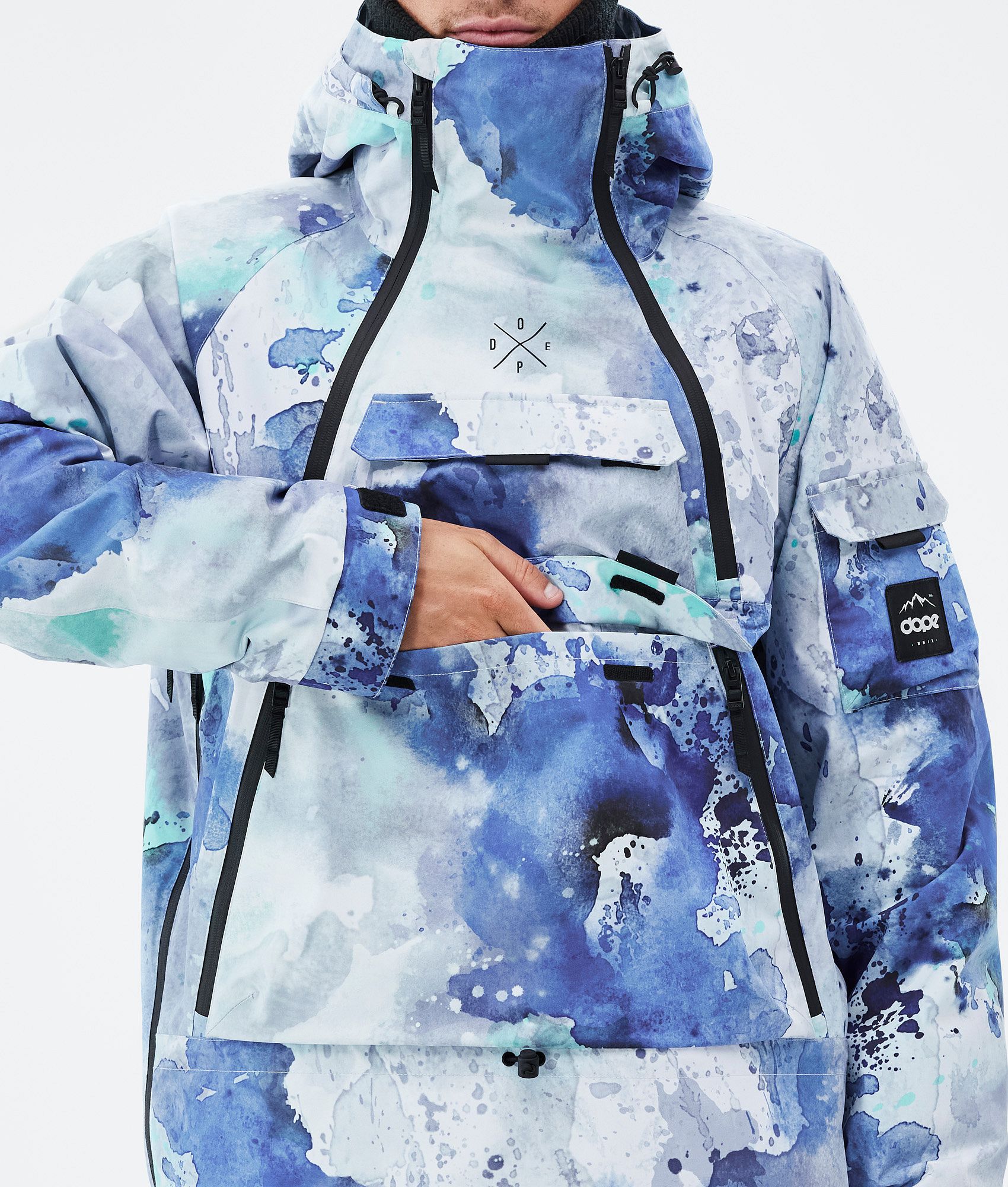 Dope Akin Snowboard Jacket Men Spray Blue Green Dopesnow