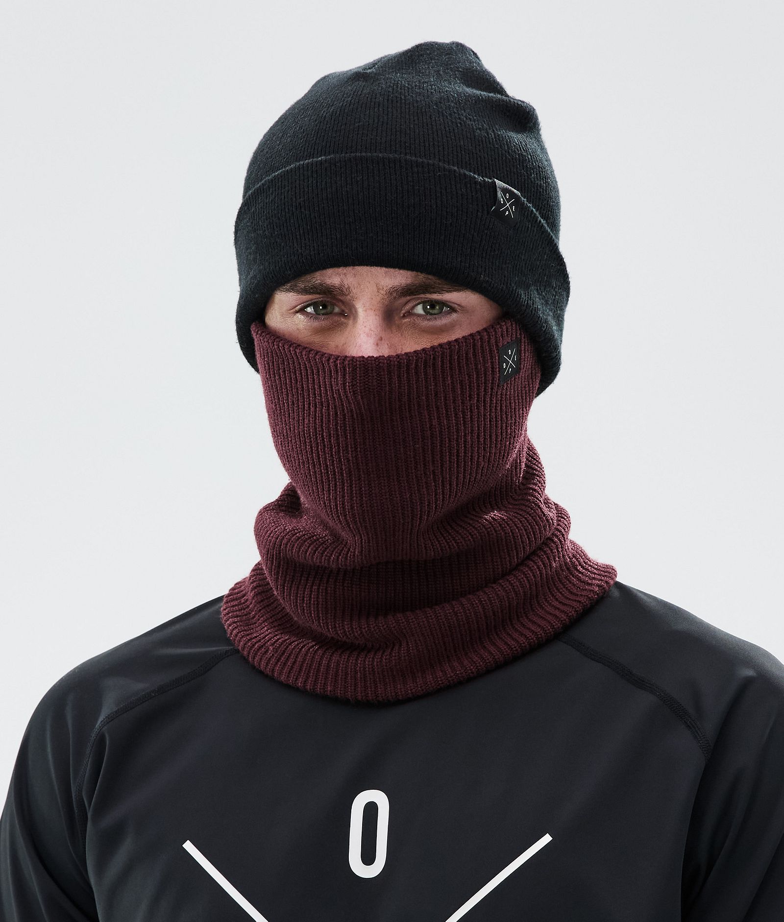 2X-Up Knitted Facemask Burgundy, Image 2 of 3