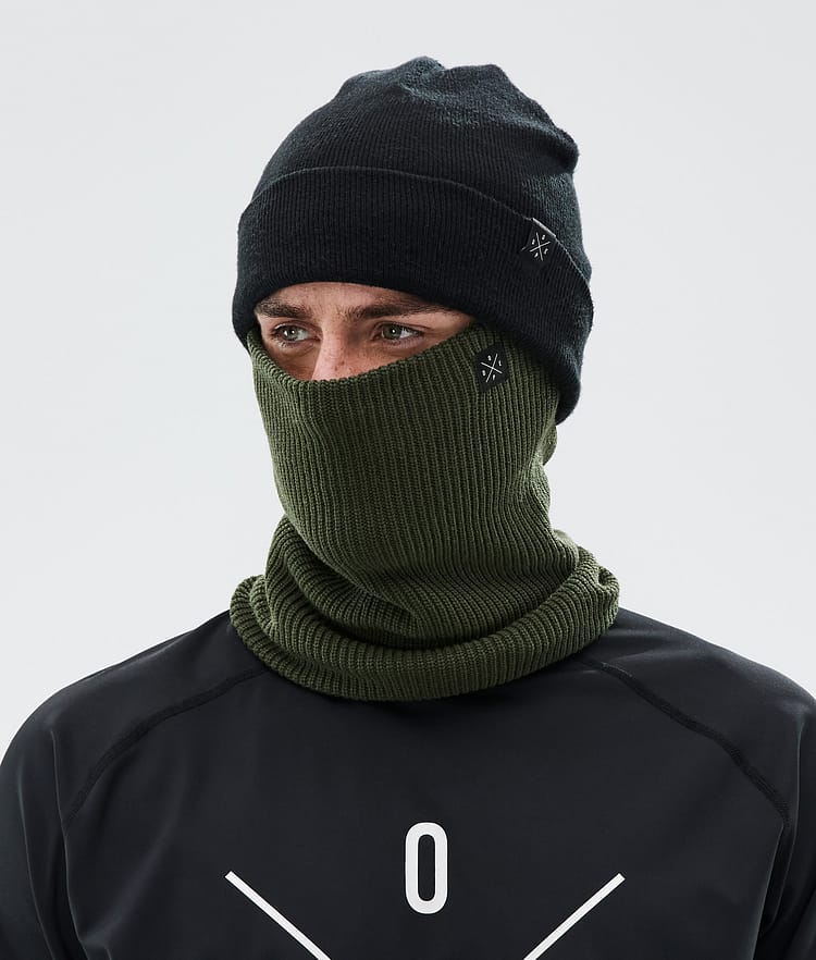 2X-Up Knitted Facemask Olive Green, Image 2 of 3