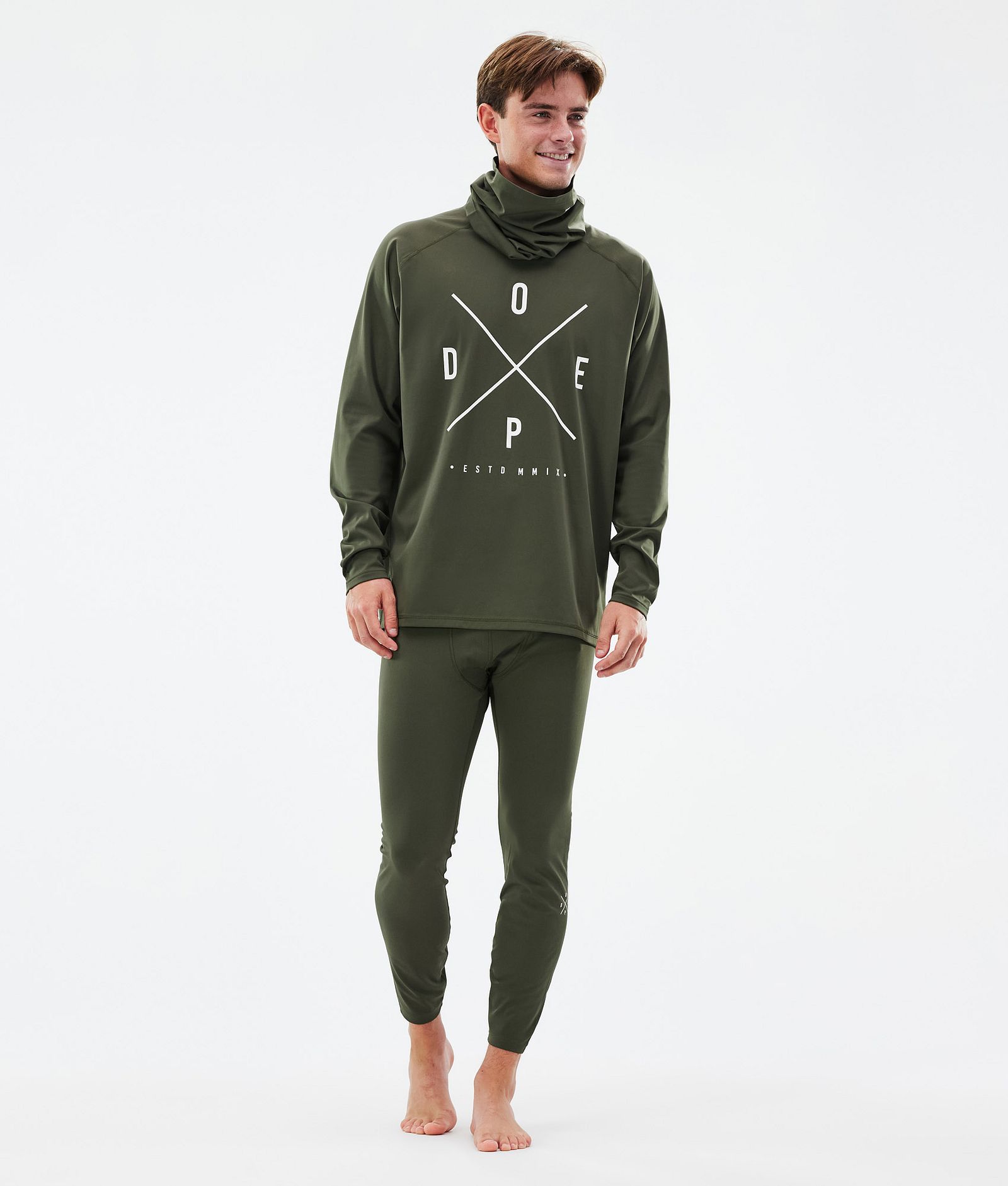 Snuggle Base Layer Top Men 2X-Up Olive Green, Image 3 of 7