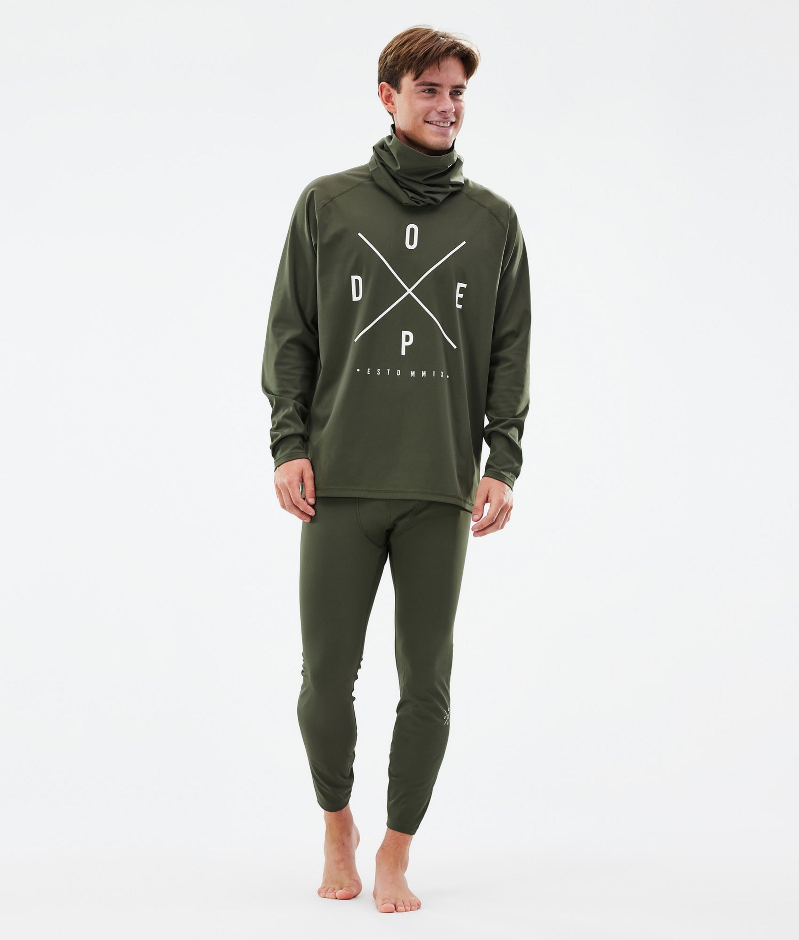 Snuggle Base Layer Pant Men 2X-Up Olive Green, Image 3 of 7