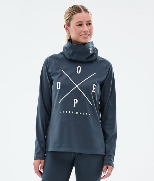 Snuggle W ベースレイヤートップ レディース 2X-Up Metal Blue