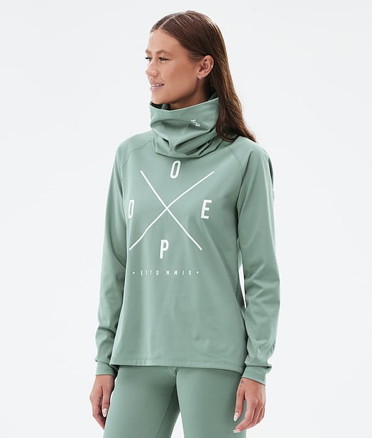 Snuggle W Base Layer Top Women Faded Green