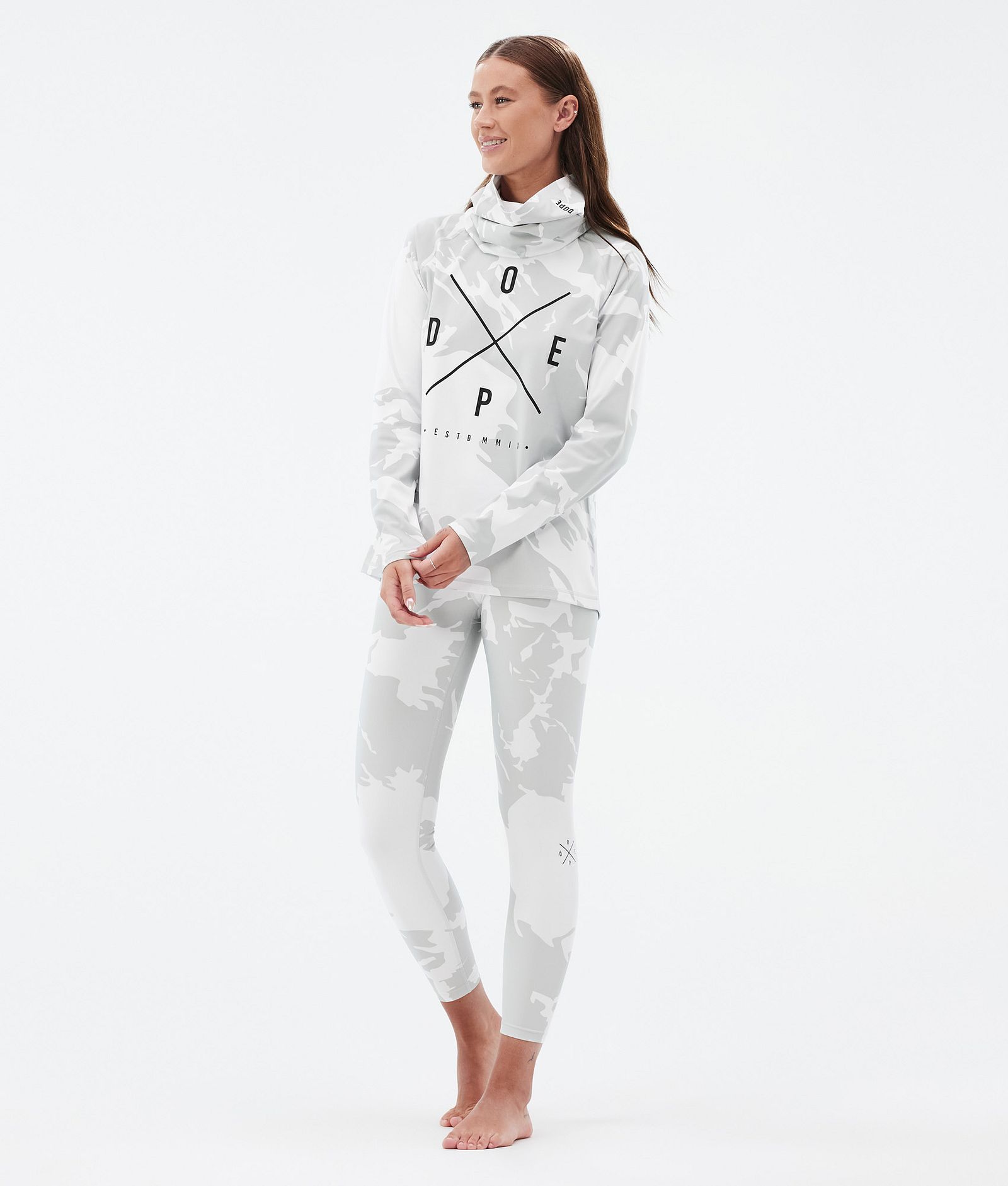 Snuggle W Baselayer top Dame 2X-Up Grey Camo, Billede 3 af 7