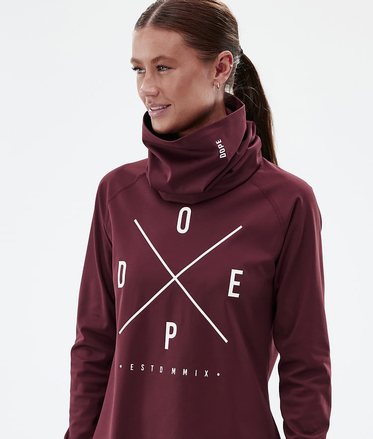 Snuggle W Baselayer top Dame 2X-Up Burgundy, Billede 2 af 7