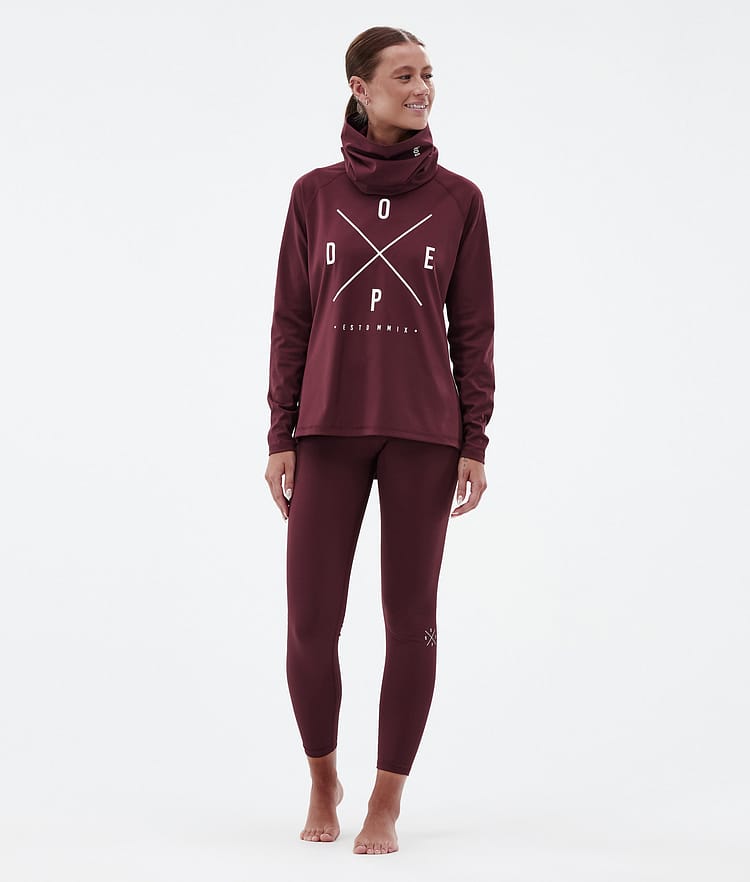 Snuggle W Baselayer top Dame 2X-Up Burgundy, Billede 3 af 7